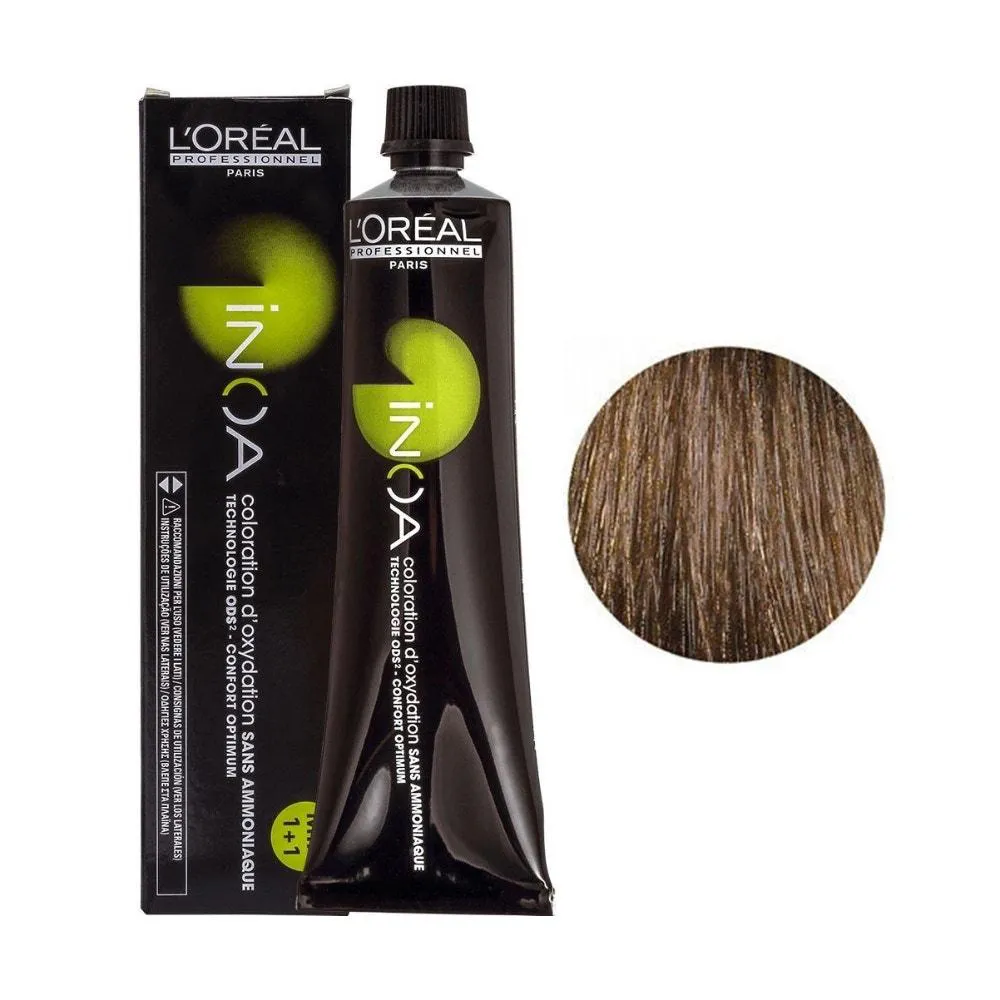 COLORAçãO SEM AMôNIA L'ORéAL PROFISSIONNEL PARIS INOA 6.34 LOURO ESCURO DOURADO ACOBREADO 60GR