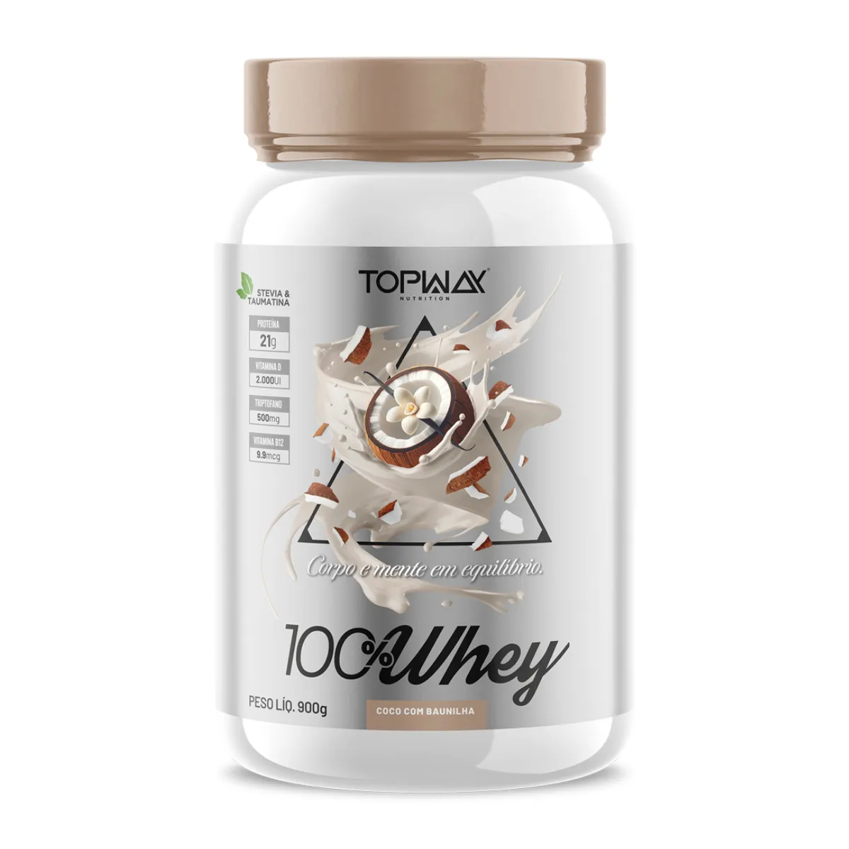 Whey Protein 100% Concentrado TOPWAY 900G - Coco e Baunilha