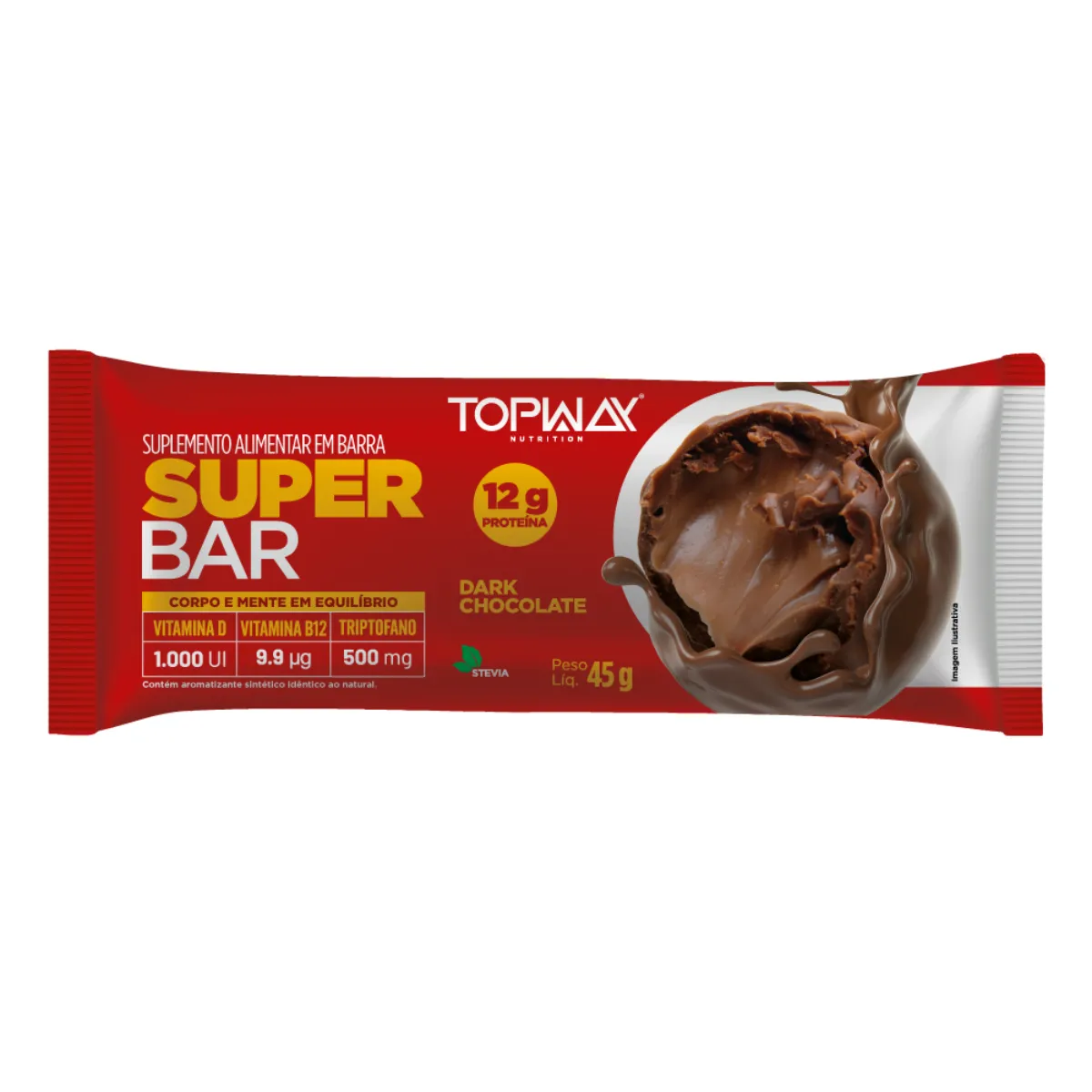 Barra de proteína TOPWAY Dark Chocolate - 45g