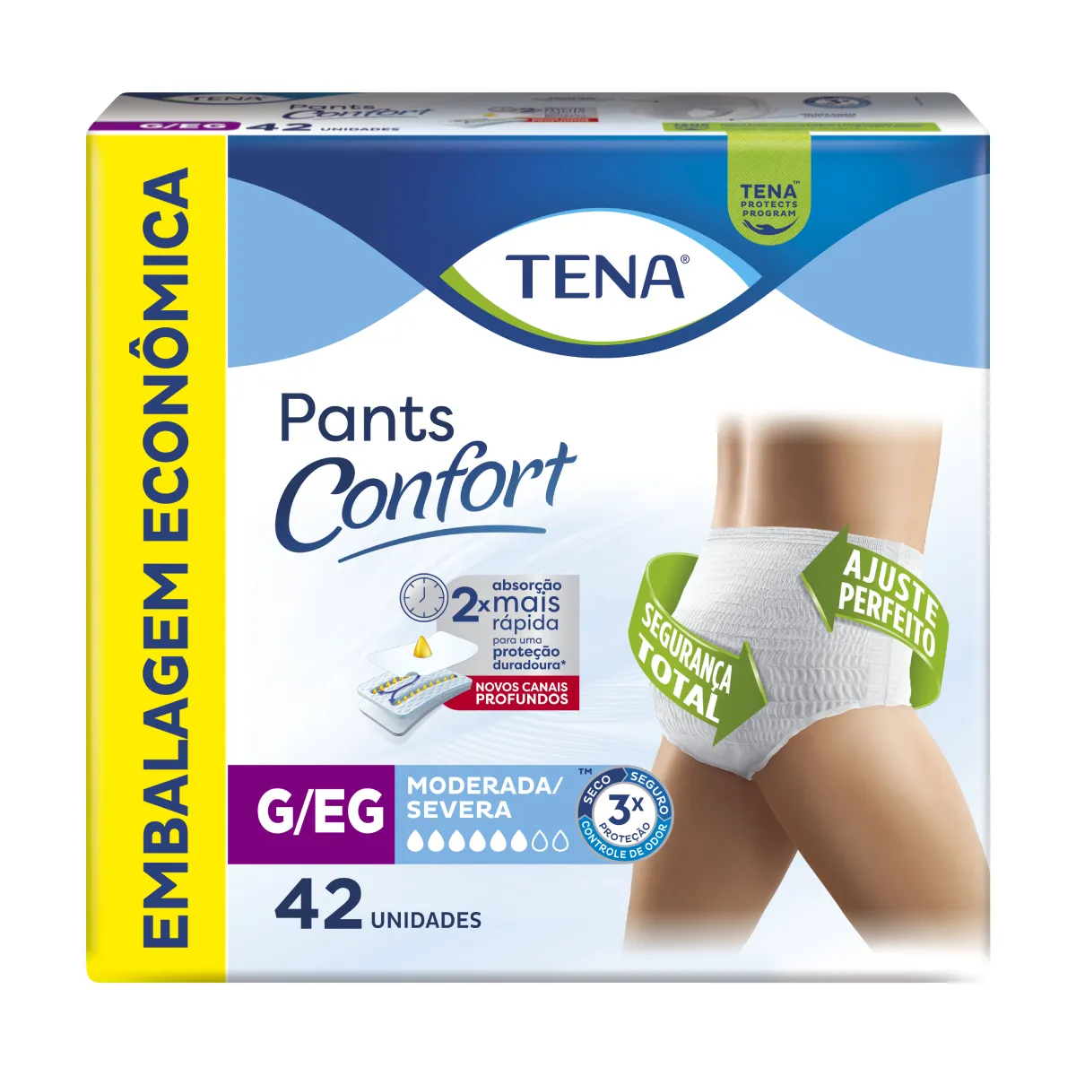 Roupa Íntima Descartável Tena Pants Confort G/EG 42 unidades