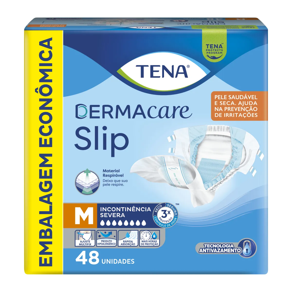 Fralda Geriátrica Tena DermaCare Slip M 48 unidades