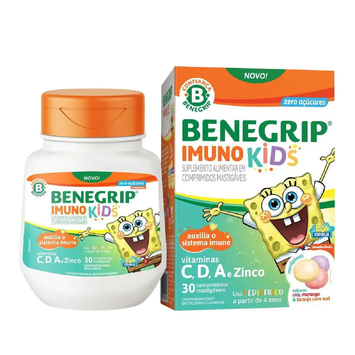 BENEGRIP IMUNO KIDS 30 COMPRIMIDOS C,D,A E ZINCO - BENEGRIP