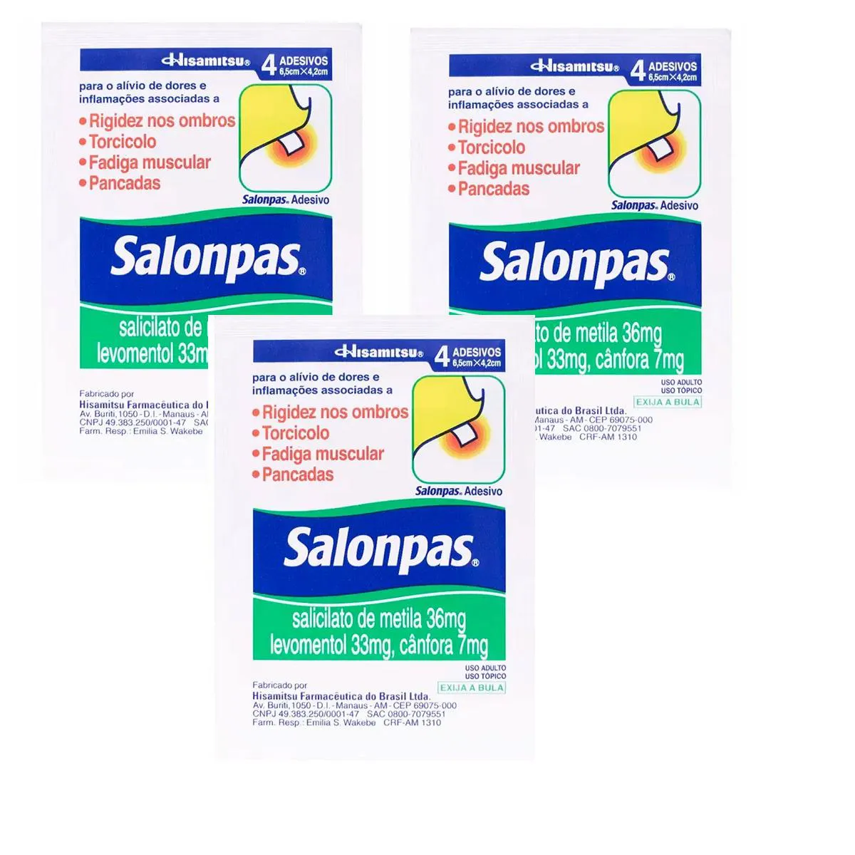 KIT 3 ADESIVOS SALONPAS PEQUENO COM 04 UN CADA- HISAMITSU