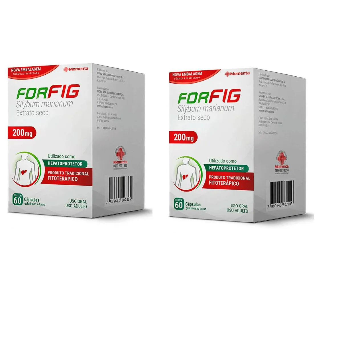 KIT 02 FORFIG 200 MG COM 60 CáPSULAS - MOMENTA