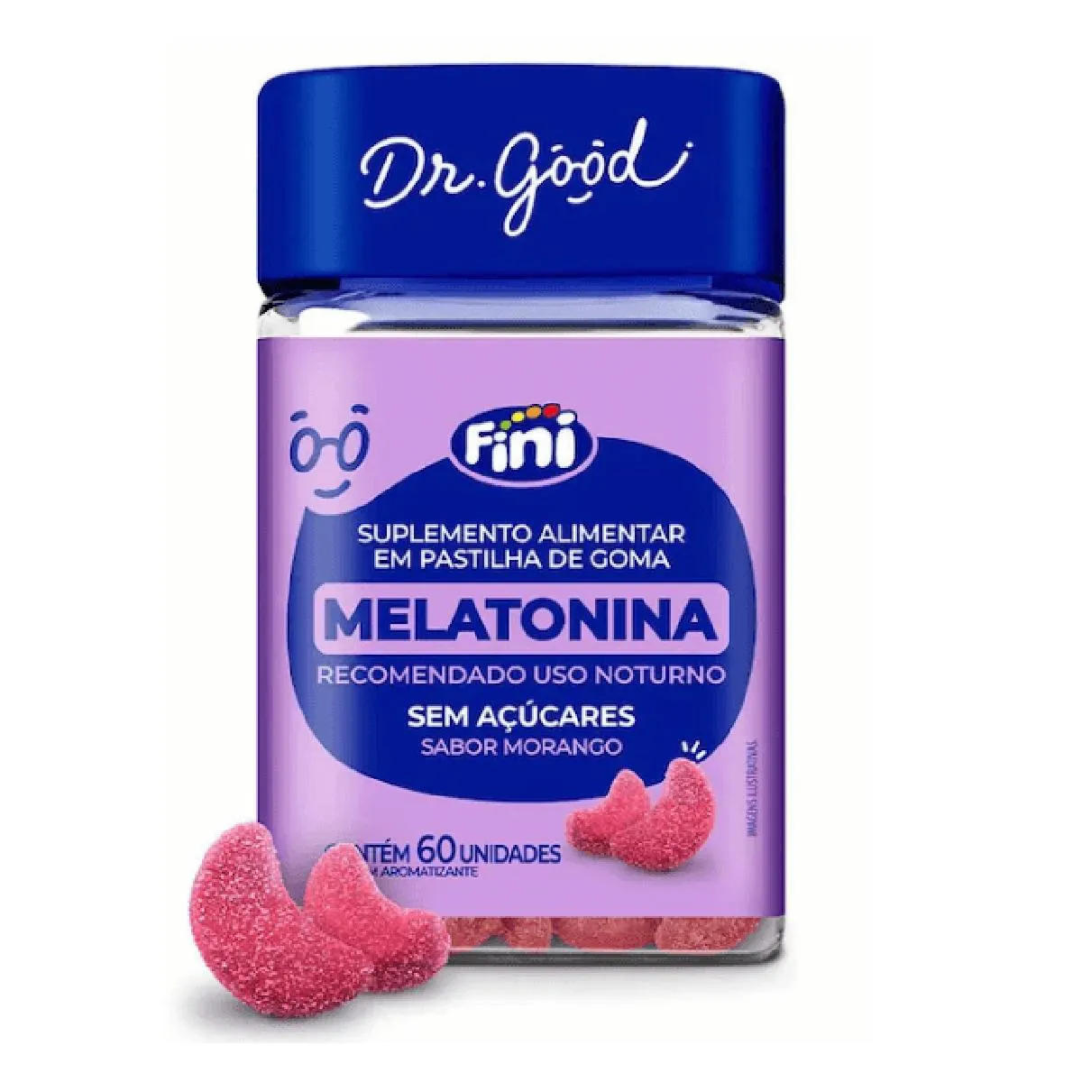 MELATONINA FINI SABOR MORANGO COM 60 GOMAS - DR. GOOD