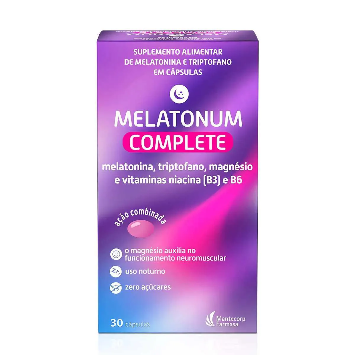 MELATONINA MELATONUM COMPLETE COM 30 CáPSULAS - MANTECORP