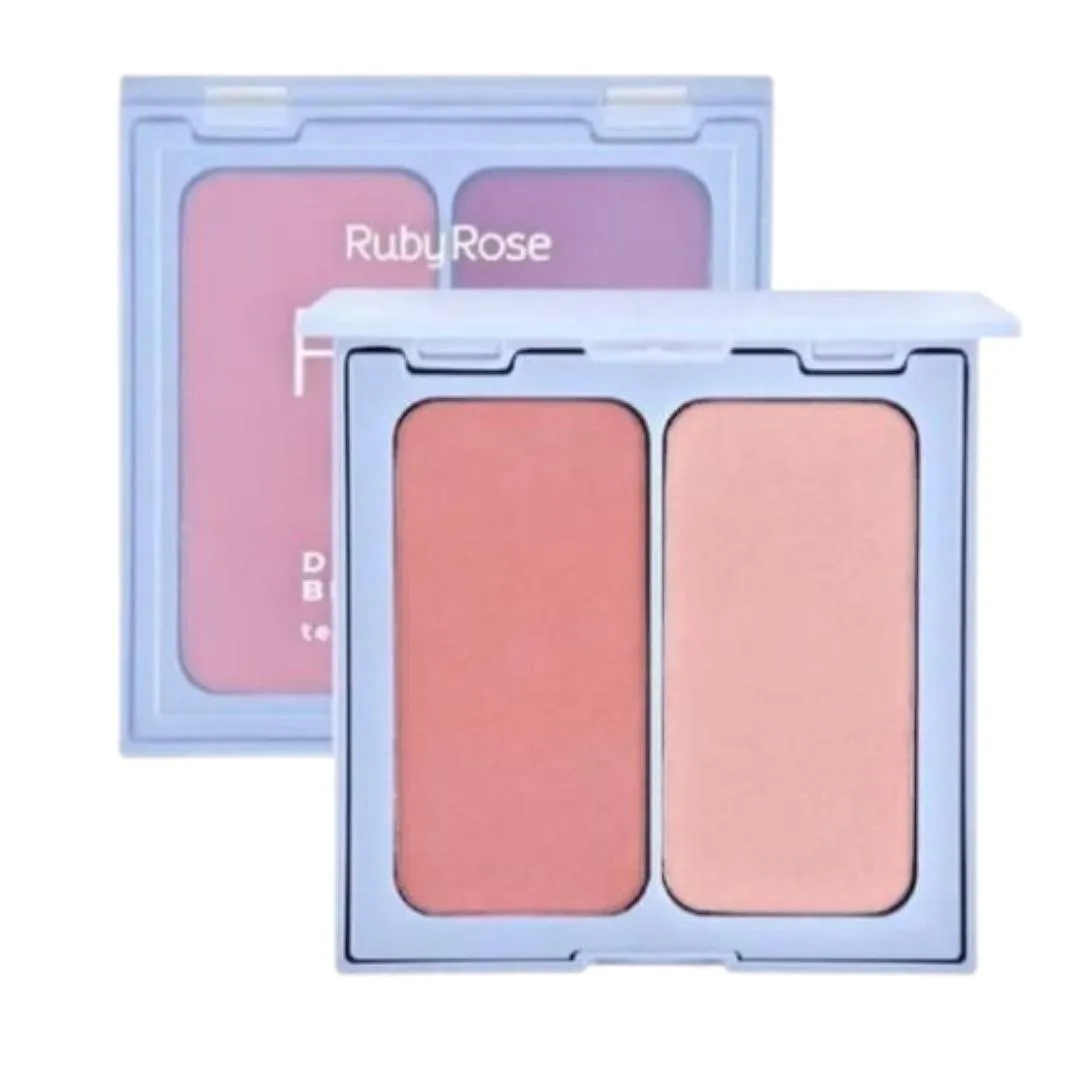 DUO BLUSH MOOD ALTA PIGMENTAçãO E VITAMINA E - RUBY ROSE TOM DA MAQUIAGEM B60/B10