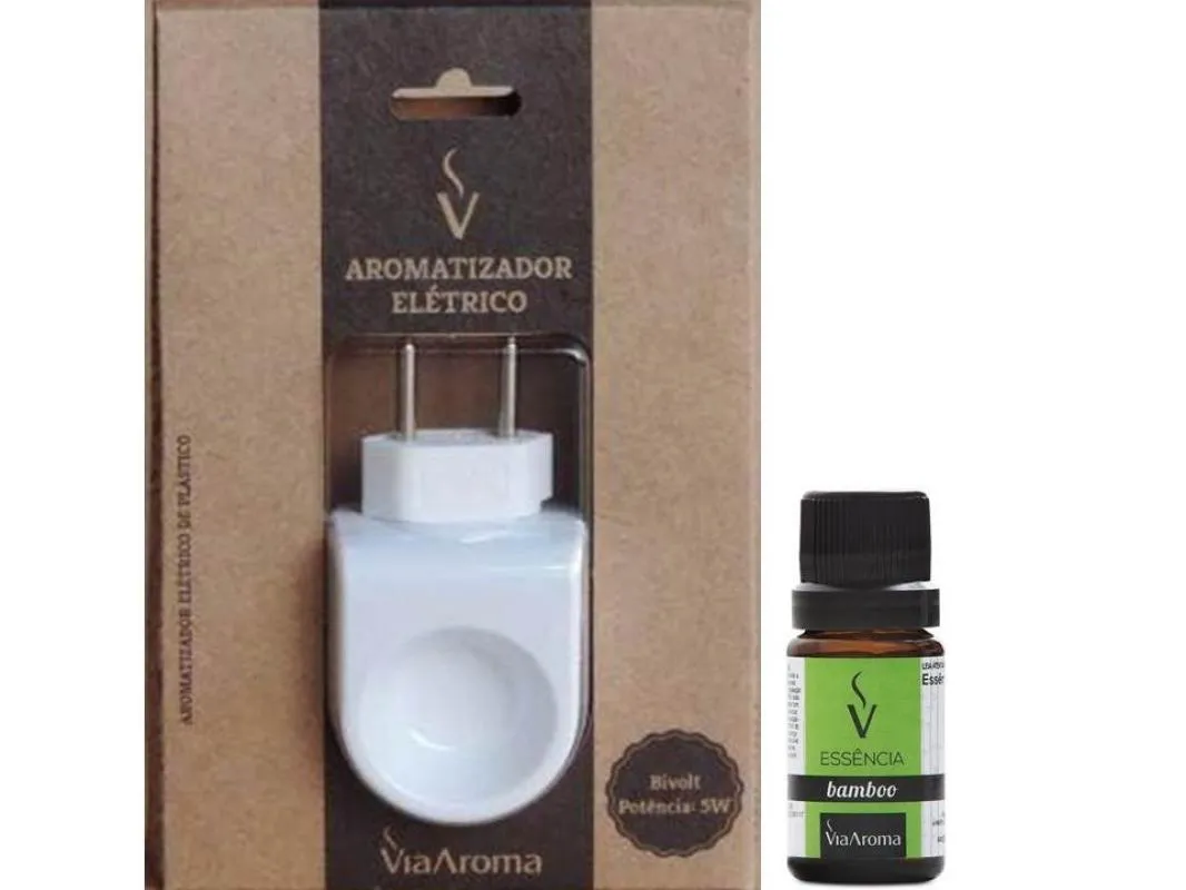 AROMATIZADOR ELÉTRICO STANDARD COM ESSÊNCIA DE BAMBOO 10ML VIA AROMA