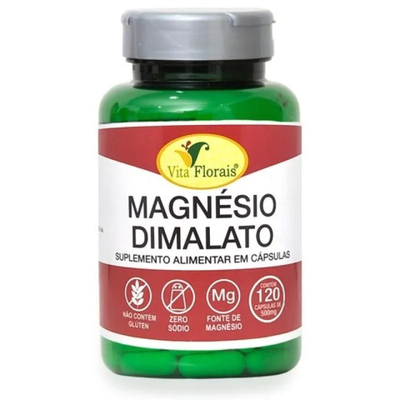 MAGNéSIO DIMALATO 500MG 60 CáPSULAS - VITA FLORAIS