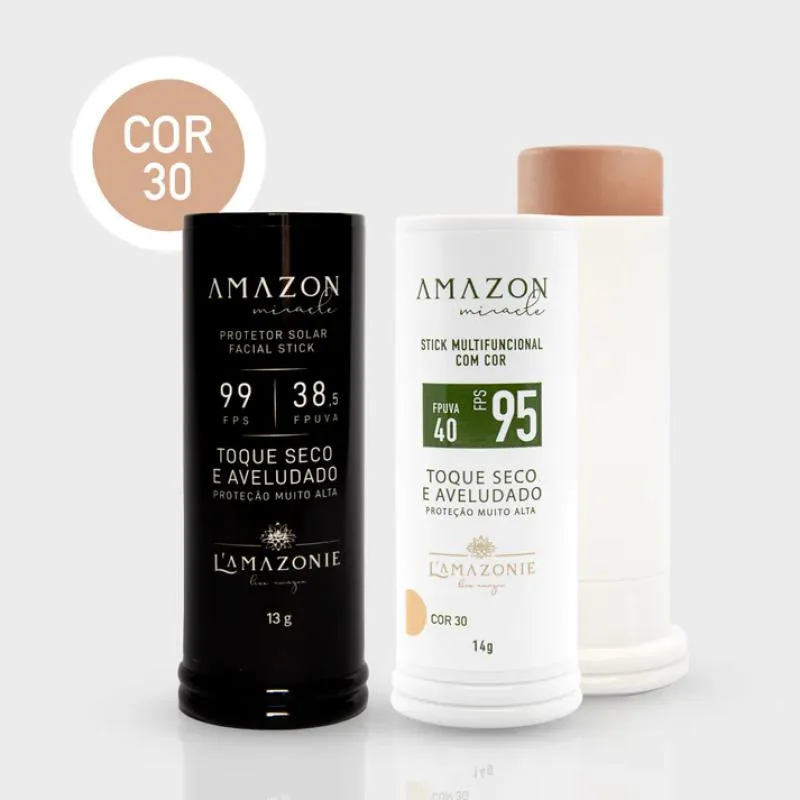 KIT PROTETOR SOLAR DE TRATAMENTO + STICK MULTIFUNCIONAL COR 30
