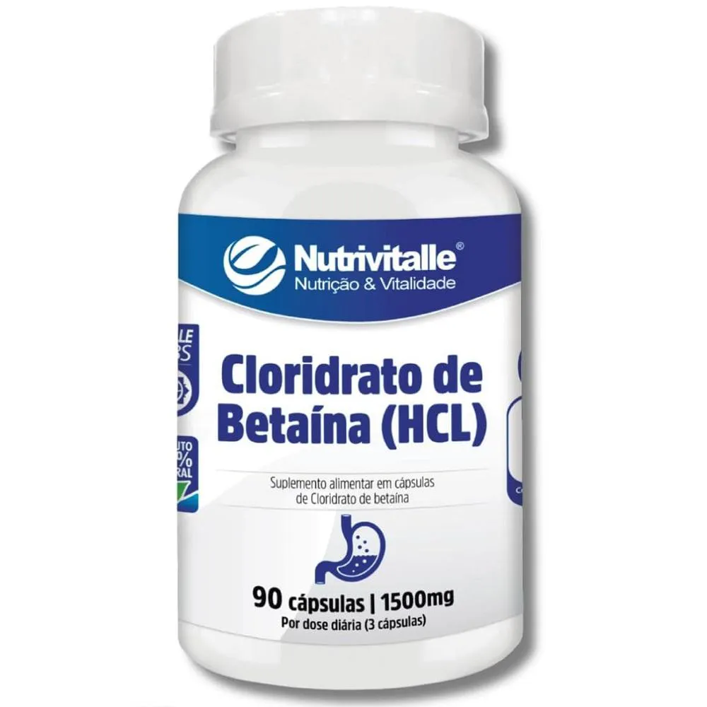 CLORIDRATO DE BETAINA (HCL) 1500MG 90CAPS NUTRIVITALLE