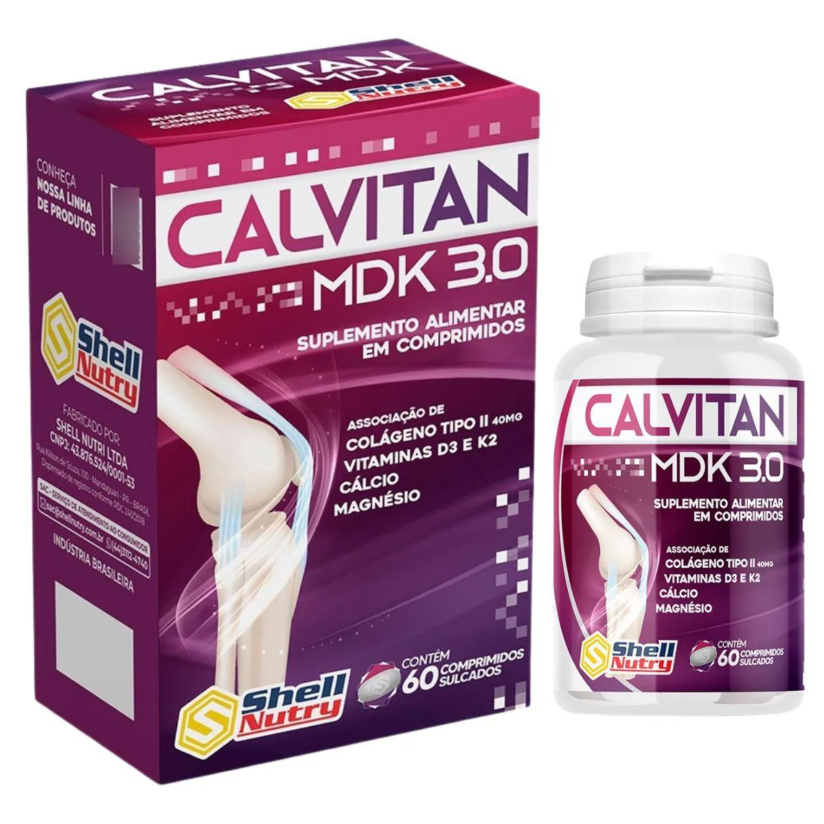 COLáGENO TIPO II CALVITTAN MDK 3.0 COM 60 CAPSULAS CPR - SHELL NUTRY