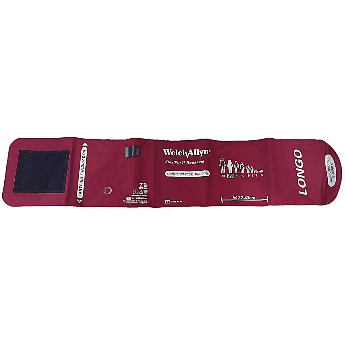 BRAçADEIRA FLEXIPORT APARELHO PRESSãO WELCHALLYN 12L ADULTO GRANDE LONGO