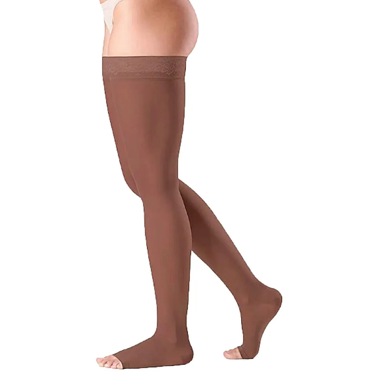 MEIA 7/8 SELECT COMFORT PREMIUM 20-30MMHG ABERTA CHOCOLATE P2