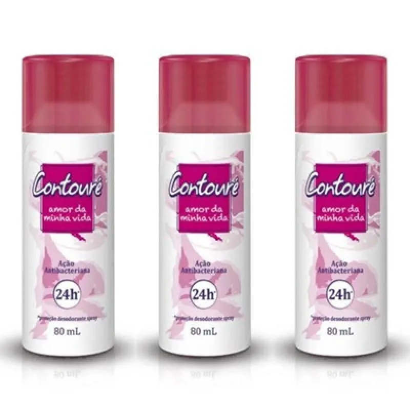 KIT C/ 3 UNIDDES DE DESODORANTE SPRAY CONTOURE 80ML AMOR VIDA