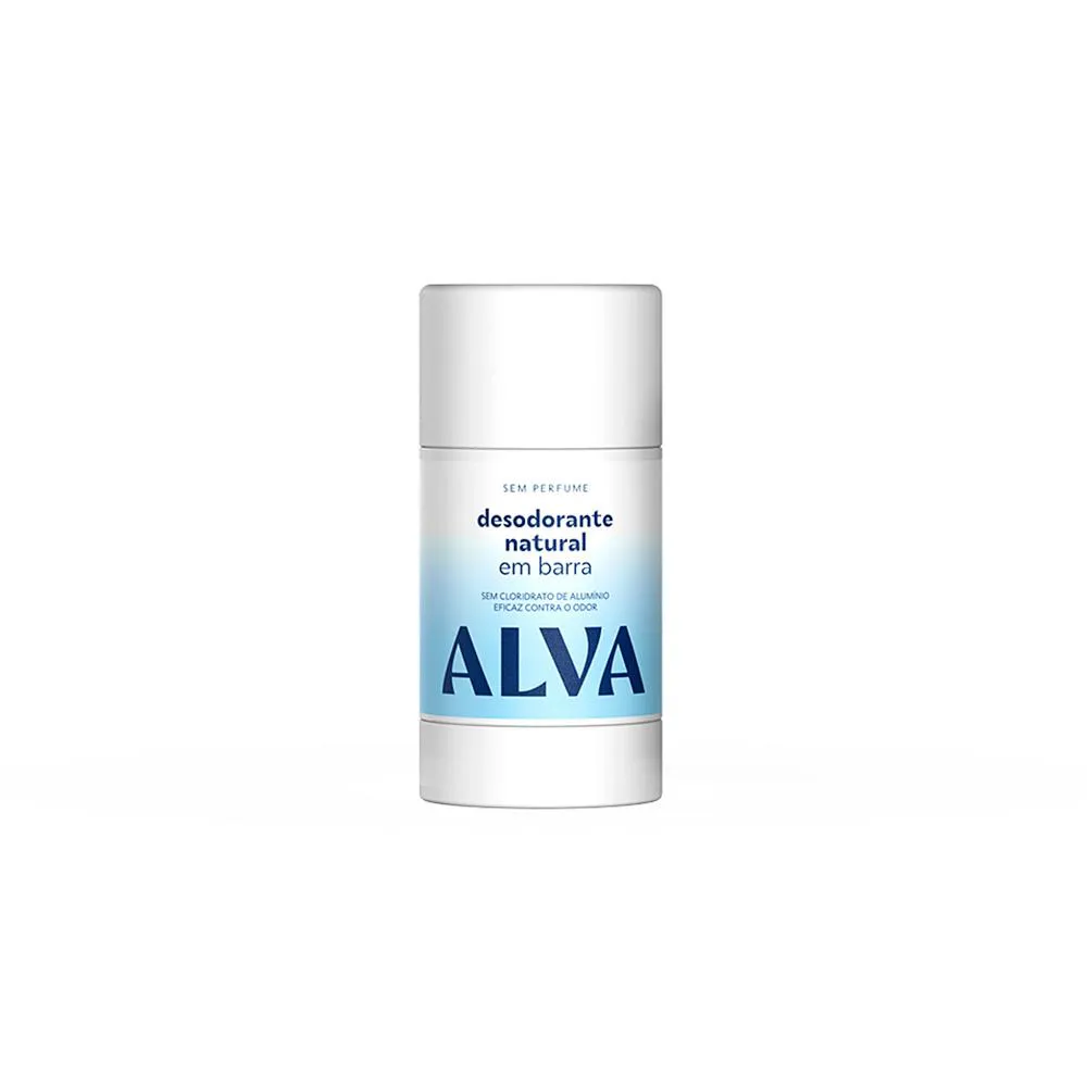 DESODORANTE NATURAL ALVA EM BARRA SEM PERFUME VEGANO 55G
