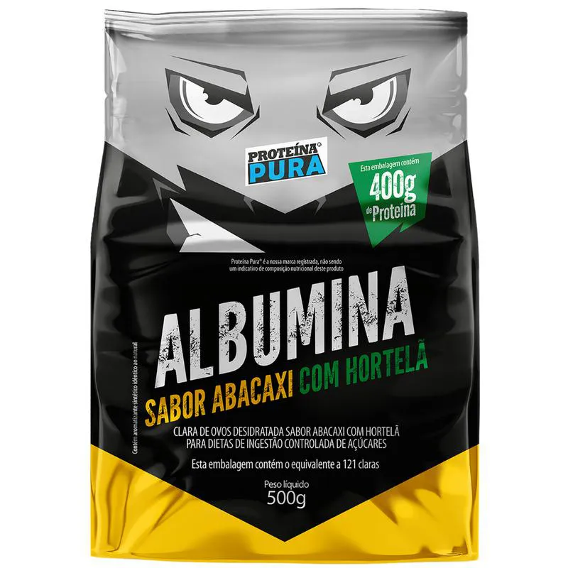 ALBUMINA 500G PROTEíNA PURA - SABOR ABACAXI COM HORTELã