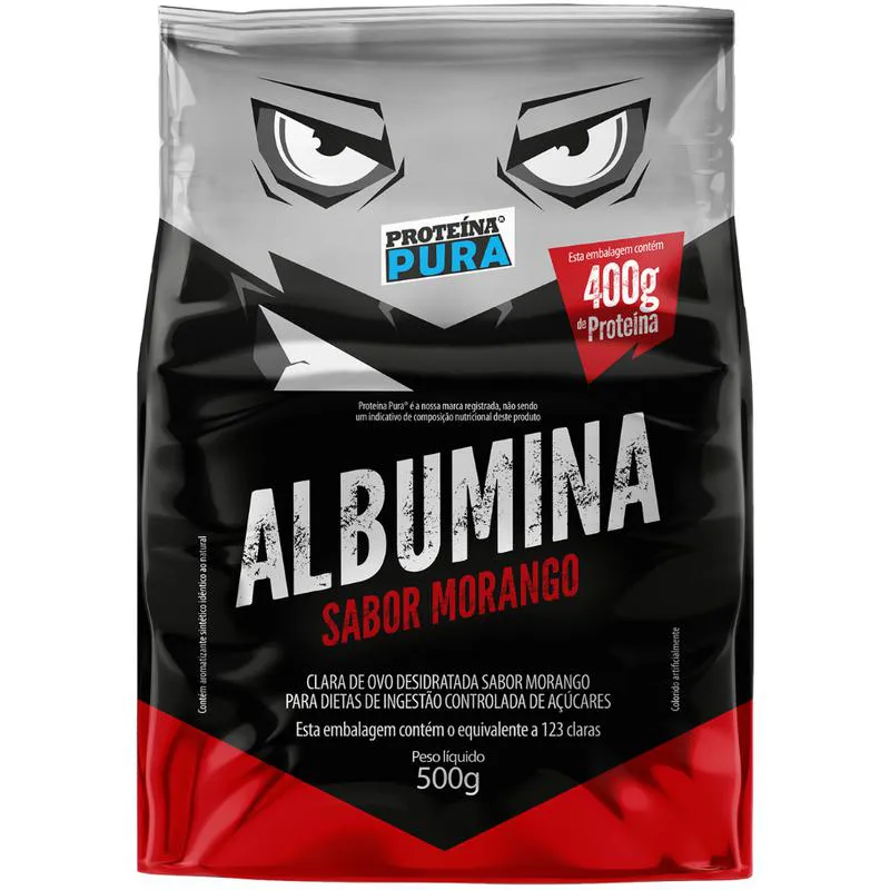ALBUMINA 500G PROTEíNA PURA - SABOR MORANGO