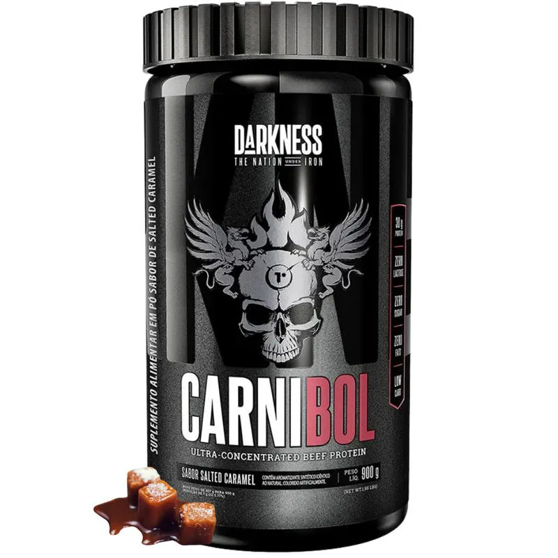 WHEY PROTEIN CARNIBOL CARAMELO SALGADO 900G DARKNESS - PROTEíNA DA CARNE