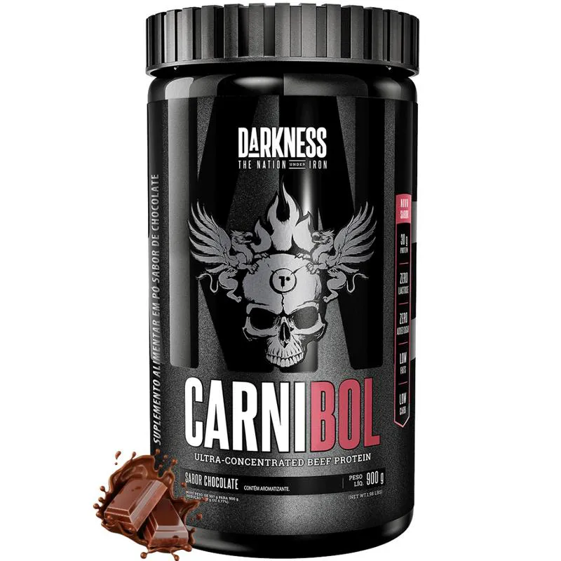 WHEY PROTEIN CARNIBOL CHOCOLATE 900G DARKNESS - PROTEíNA DA CARNE