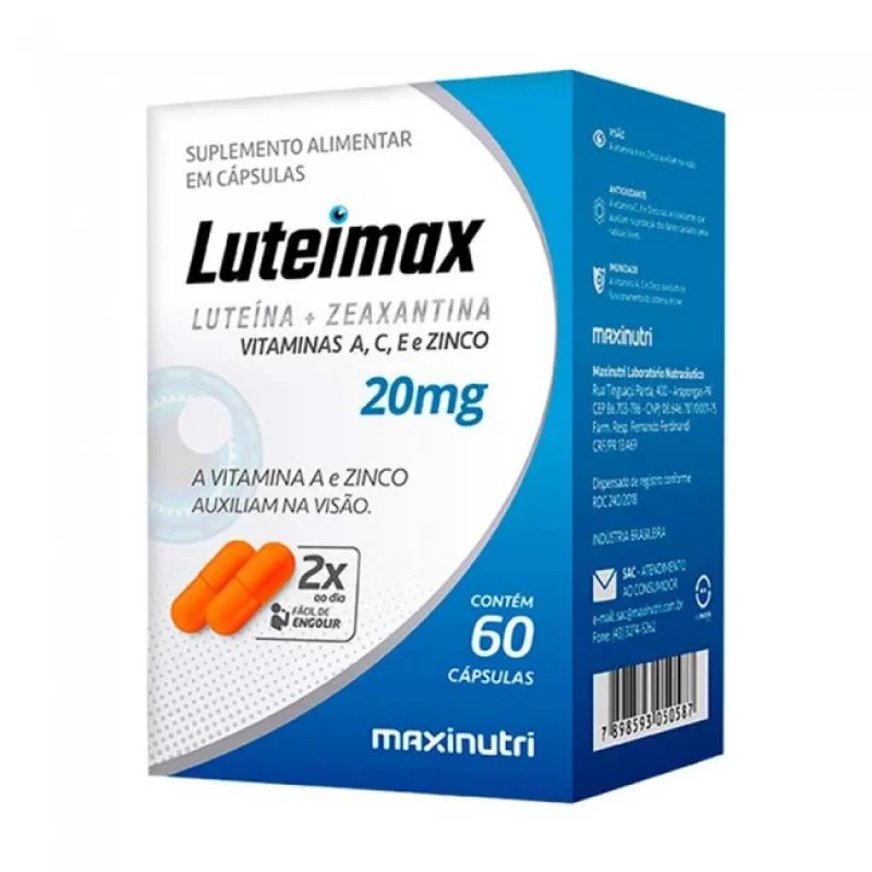 LUTEIMAX - LUTEíNA + ZEAXANTINA 20MG (60 CAPS) - PADRãO: ÚNICO