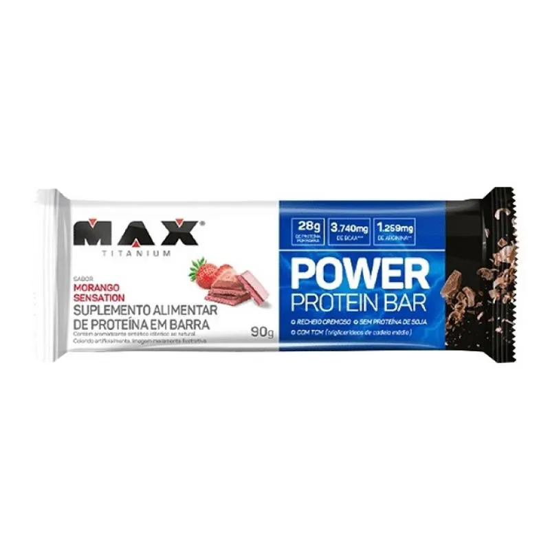 POWER PROTEIN BAR (90G) - SABOR: MORANGO SENSATION