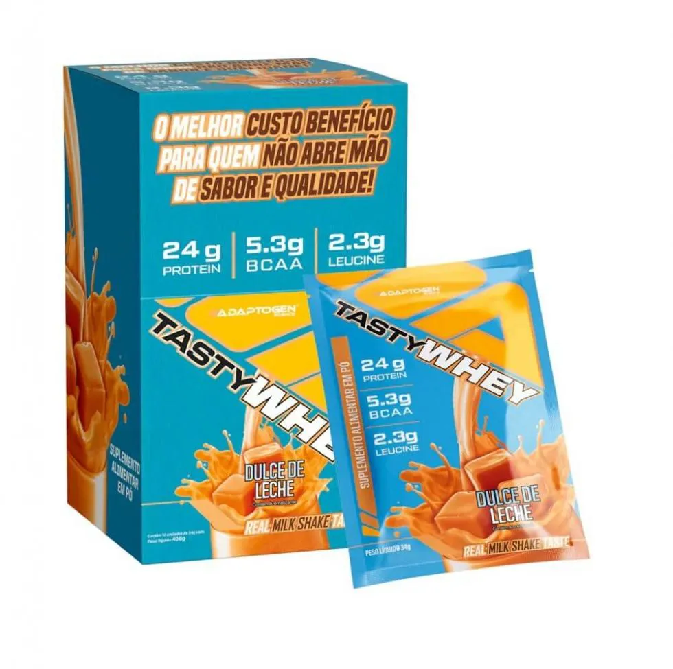 TASTY WHEY DISPLAY SACHê - SABOR: DULCE DE LECHE (12 UNID. 34)