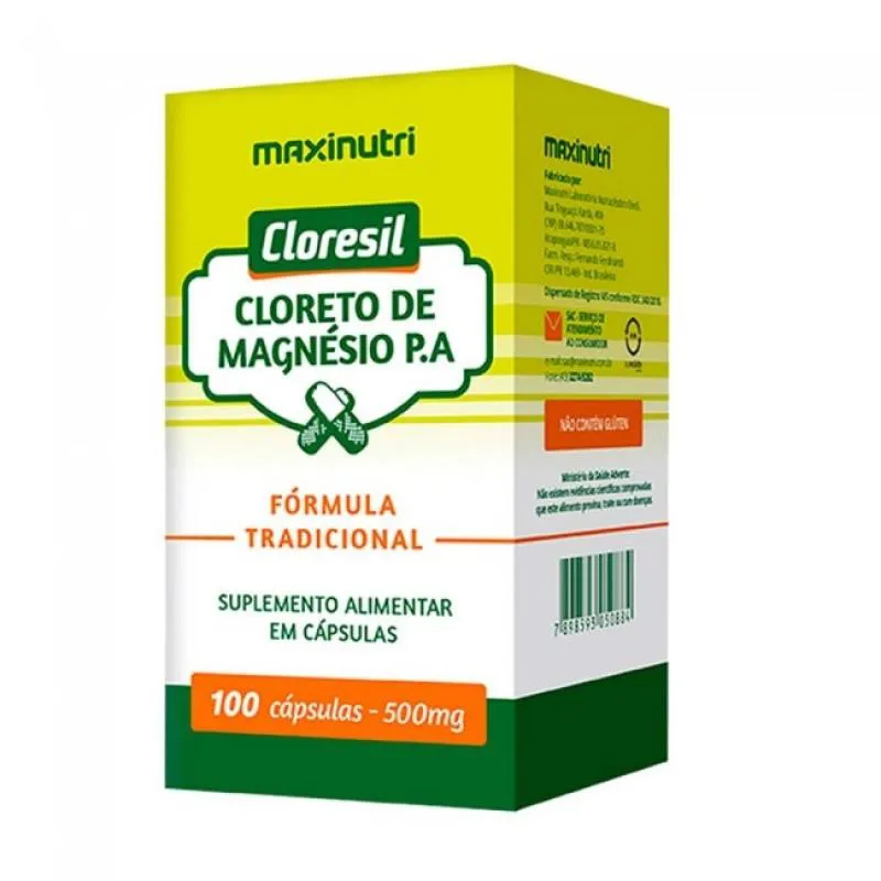 CLORESIL - CLORETO DE MAGNéSIO P.A. 500MG (100 CAPS) - PADRãO: ÚNICO