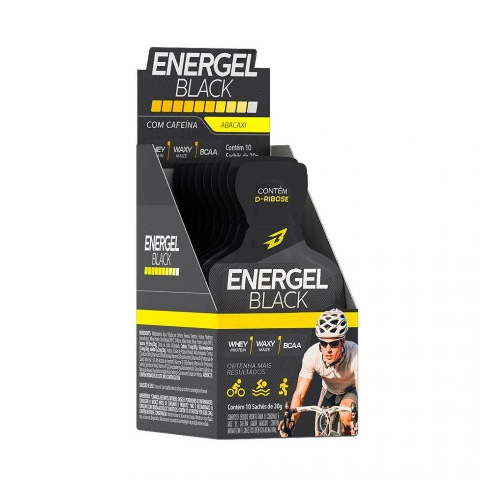 ENERGEL BLACK CAIXA COM 10 SACHêS (300G) - SABOR: ABACAXI