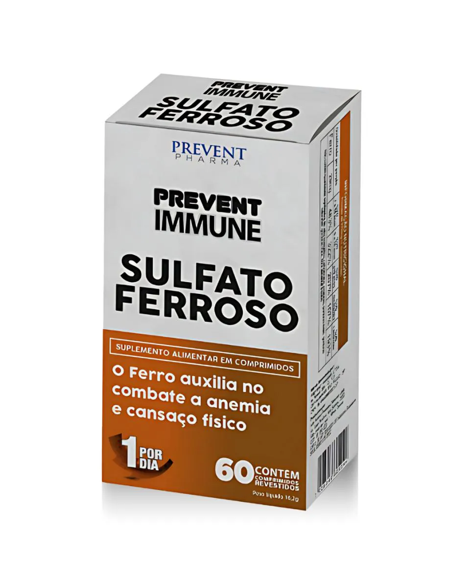 SULFATO FERROSO PREVENT IMMUNE COM 60 CáPSULAS PREVENT PHARMA
