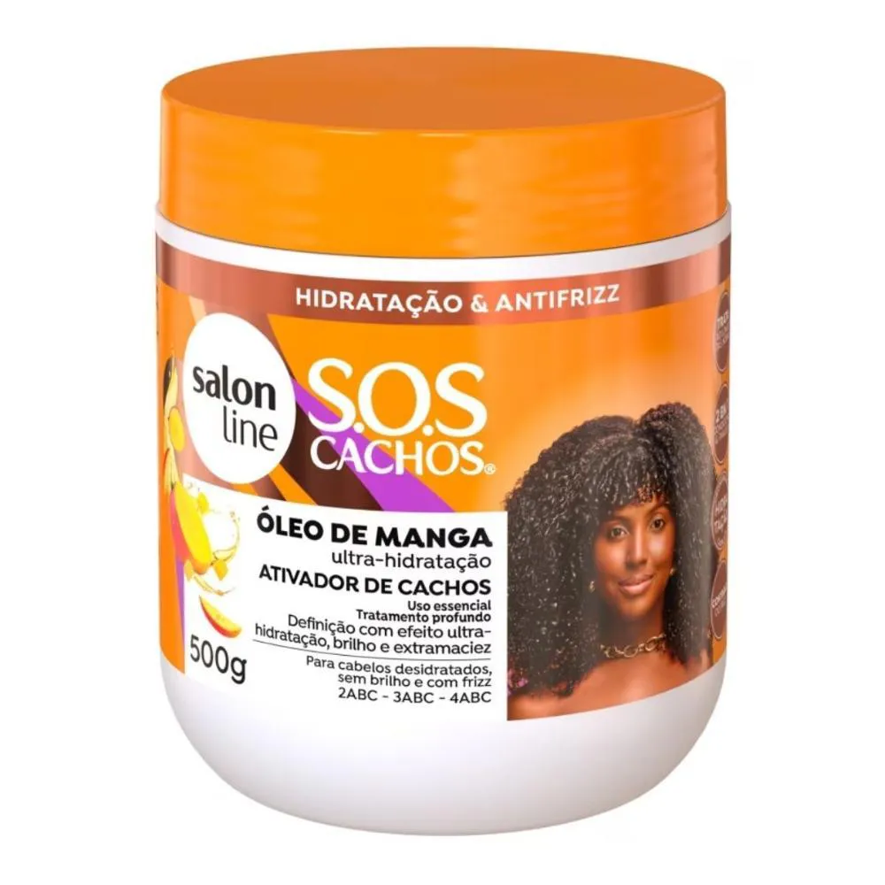 SALON LINE SOS CACHOS ÓLEO DE MANGA ATIVADOR DE CACHOS 500G