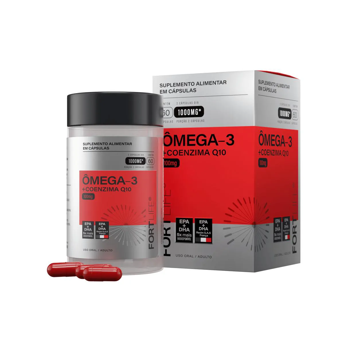 ÔMEGA-3 + COENZIMA Q10 1000MG 60 CáPSULAS FORTLIFE