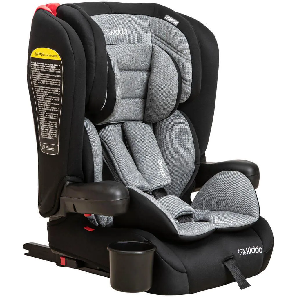 CADEIRINHA DE CARRO ACTIVE COM ISOFIX CINZA E PRETO KIDDO