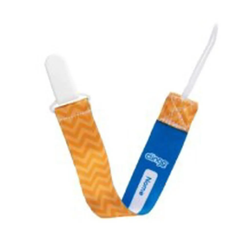 PRENDEDOR DE CHUPETA TIGRE LARANJA/AZUL - CLINGO