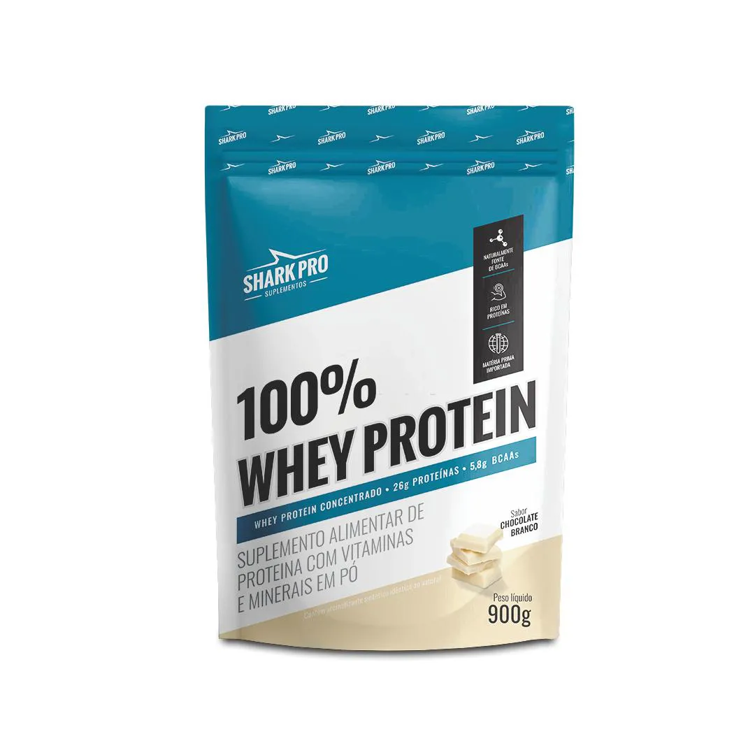 100% WHEY CHOCOLATE BRANCO 900G POUCH