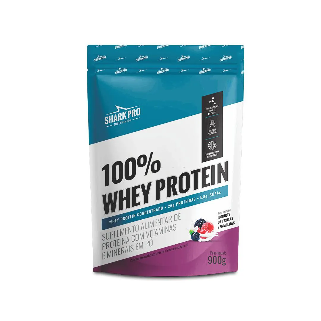100% WHEY FRUTAS VERMELHAS 900G POUCH