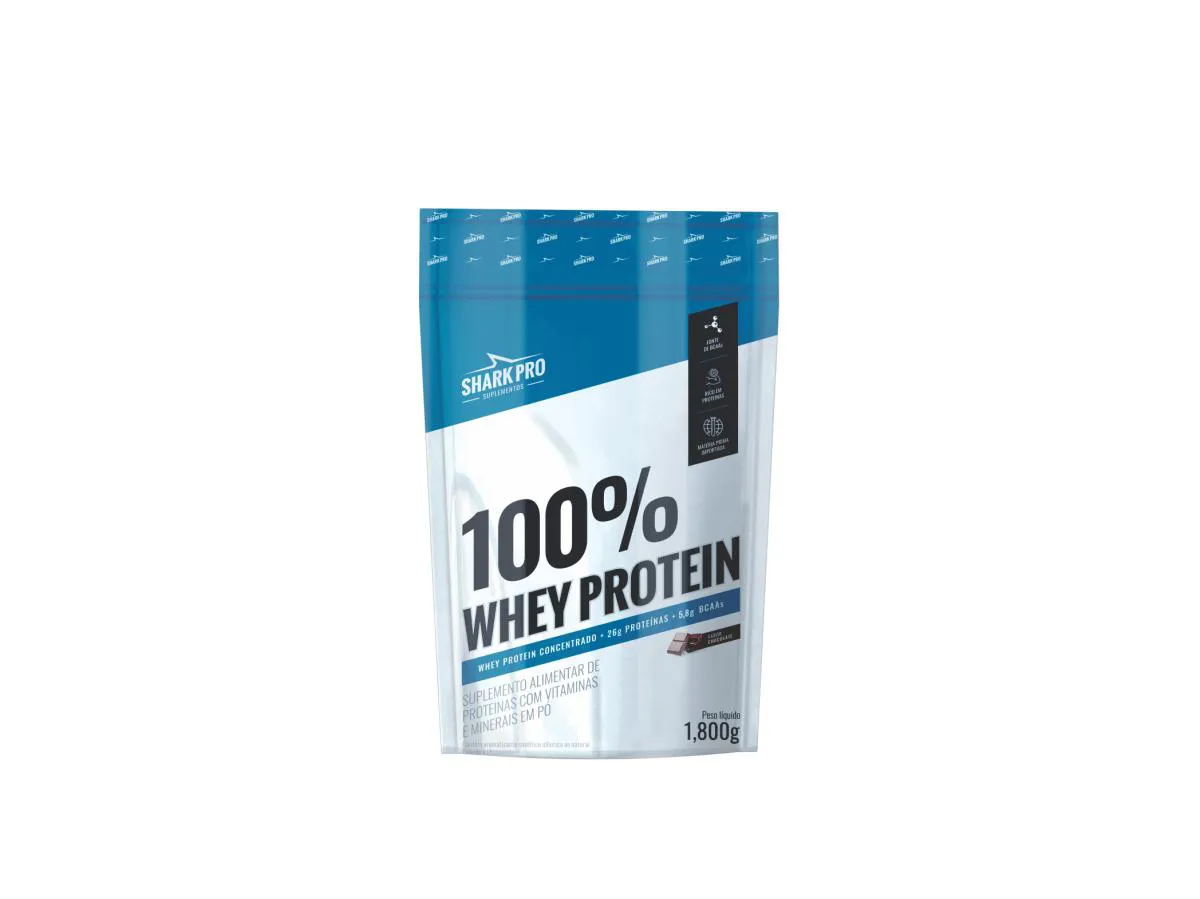 100% WHEY PROTEIN - WPC WHEY PROTEIN POTE 1,8 KG SABOR CHOCOLATE