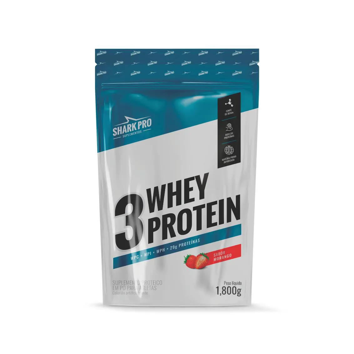 3W WHEY PROTEIN - POUCH 1,8 KG SABOR MORANGO