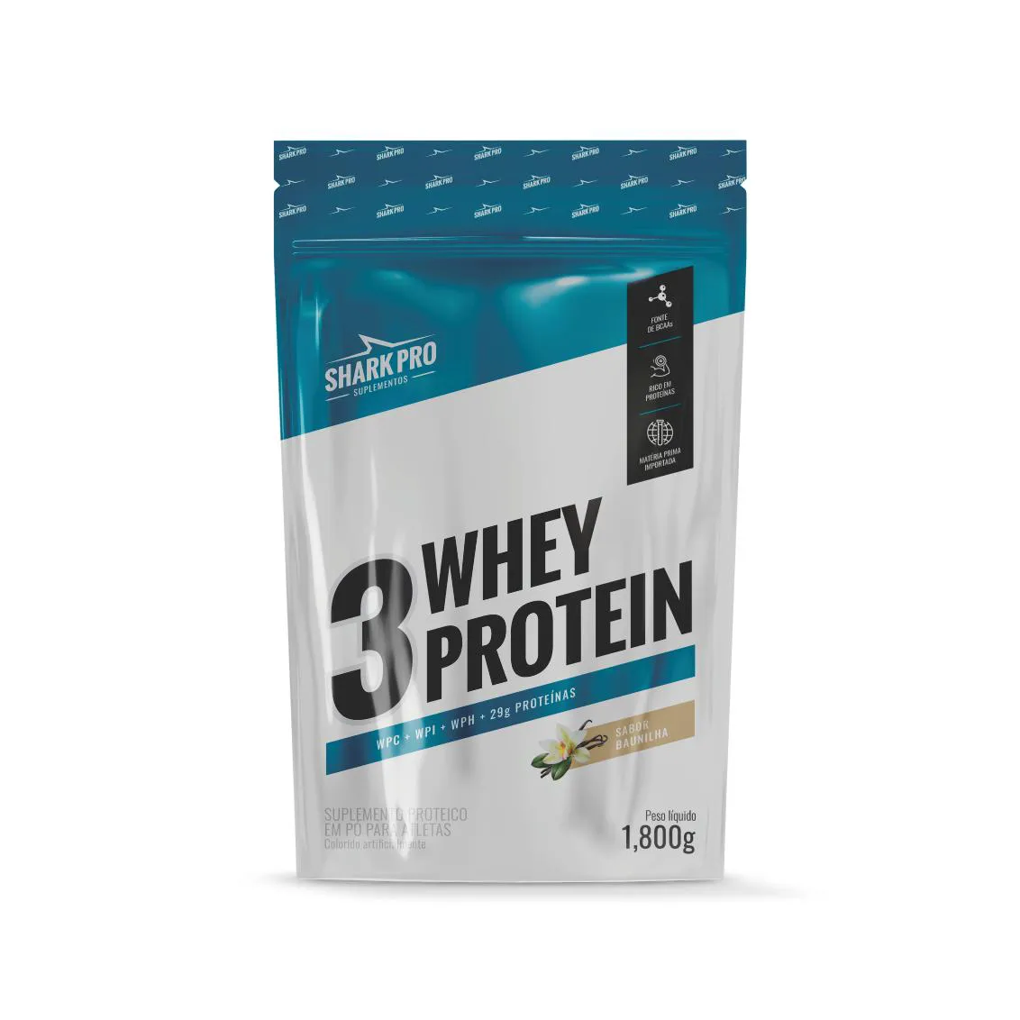 3W WHEY PROTEIN - POUCH1,8 KG SABOR BAUNILHA