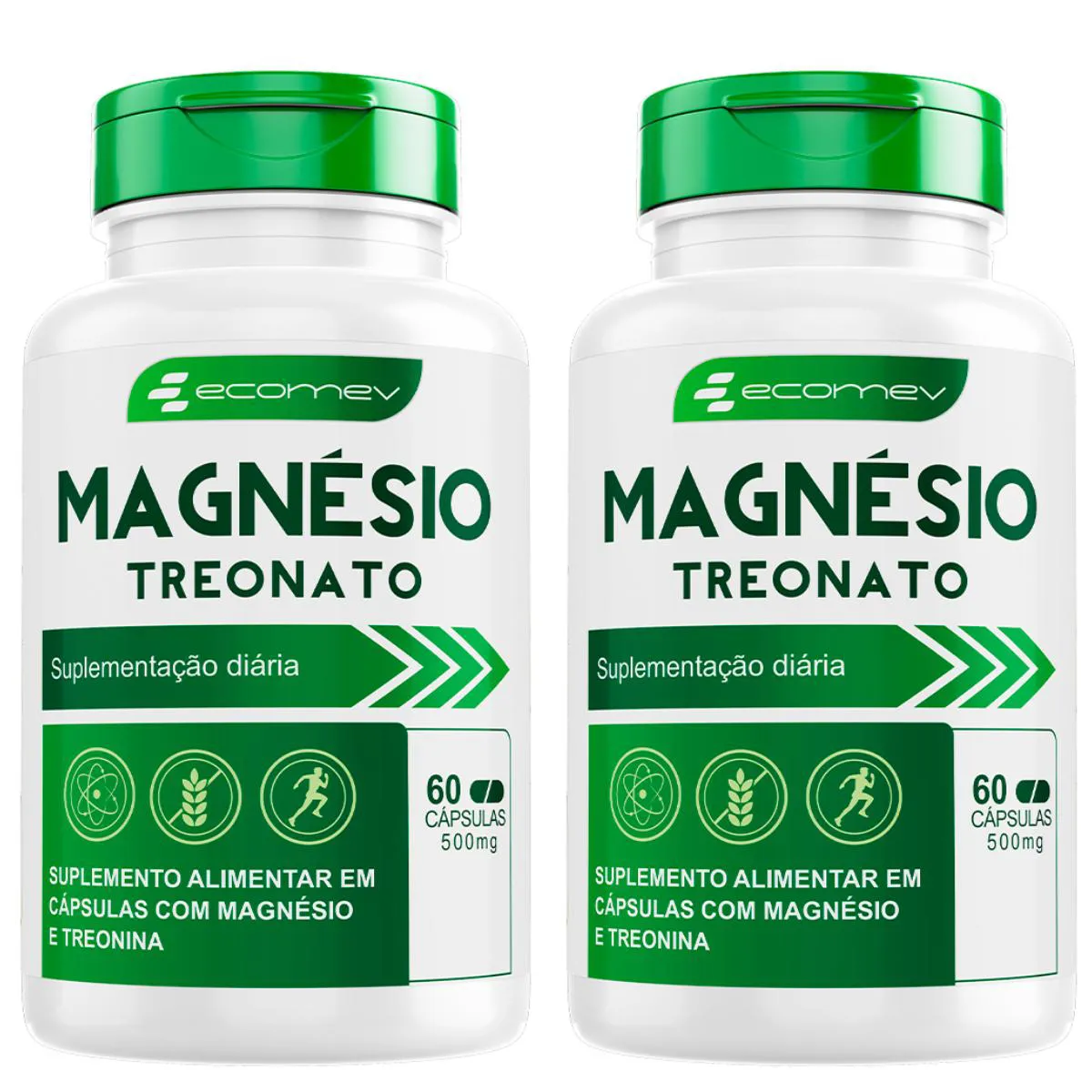 2X MAGNéSIO TREONATO 500MG 60 CáPSULAS ECOMEV