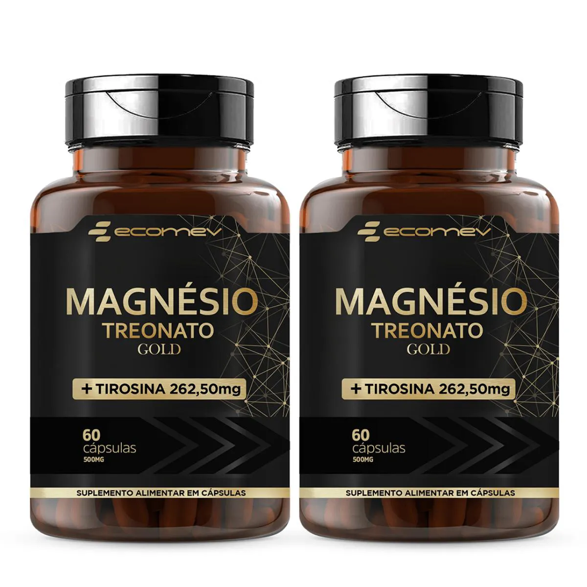 2X MAGNESIO TREONATO COM L TIROSINA 500MG 60 CAPSULAS ECOMEV