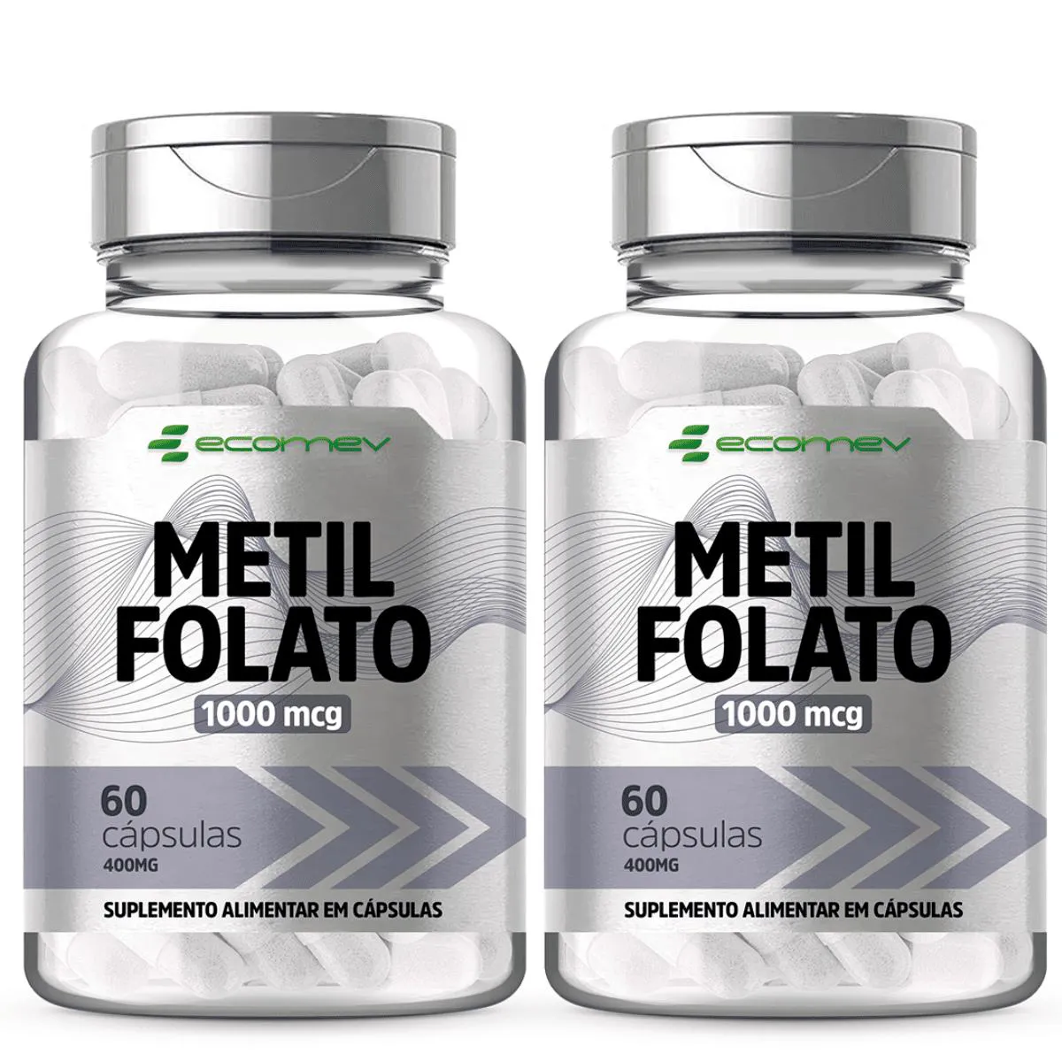2X METILFOLATO ACIDO FOLICO ATIVO 1000MCG 60 CAPSULAS ECOMEV