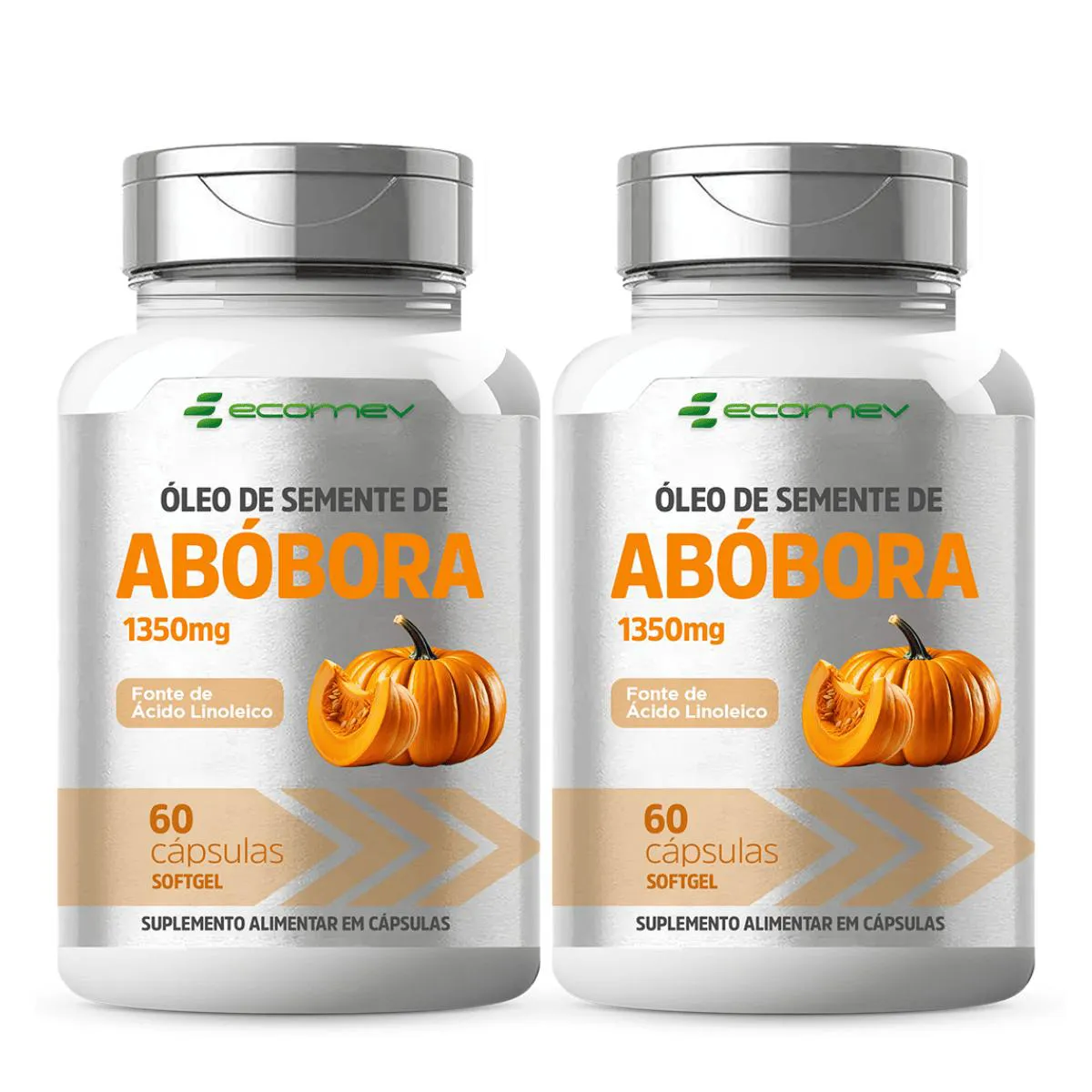 2X ÓLEO DE SEMENTE DE ABOBORA 1350MG 60 CáPSULAS ECOMEV