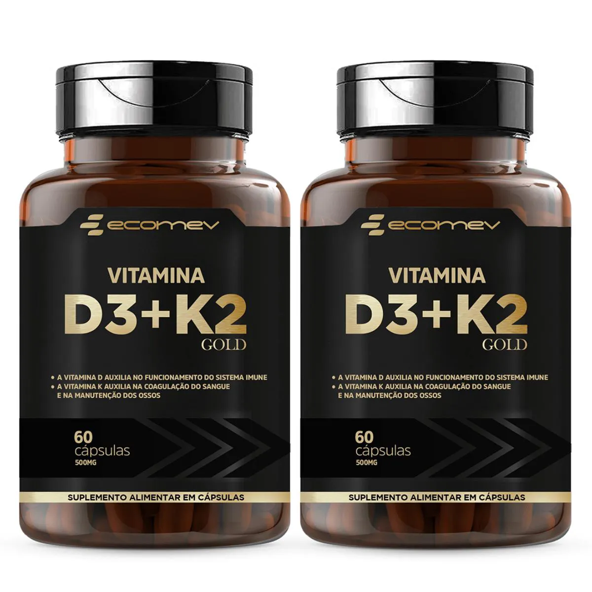 2X VITAMINA D3 2.000UI K2 MK7 MENAQUINONA 149MCG 60 CáPSULAS -  ECOMEV