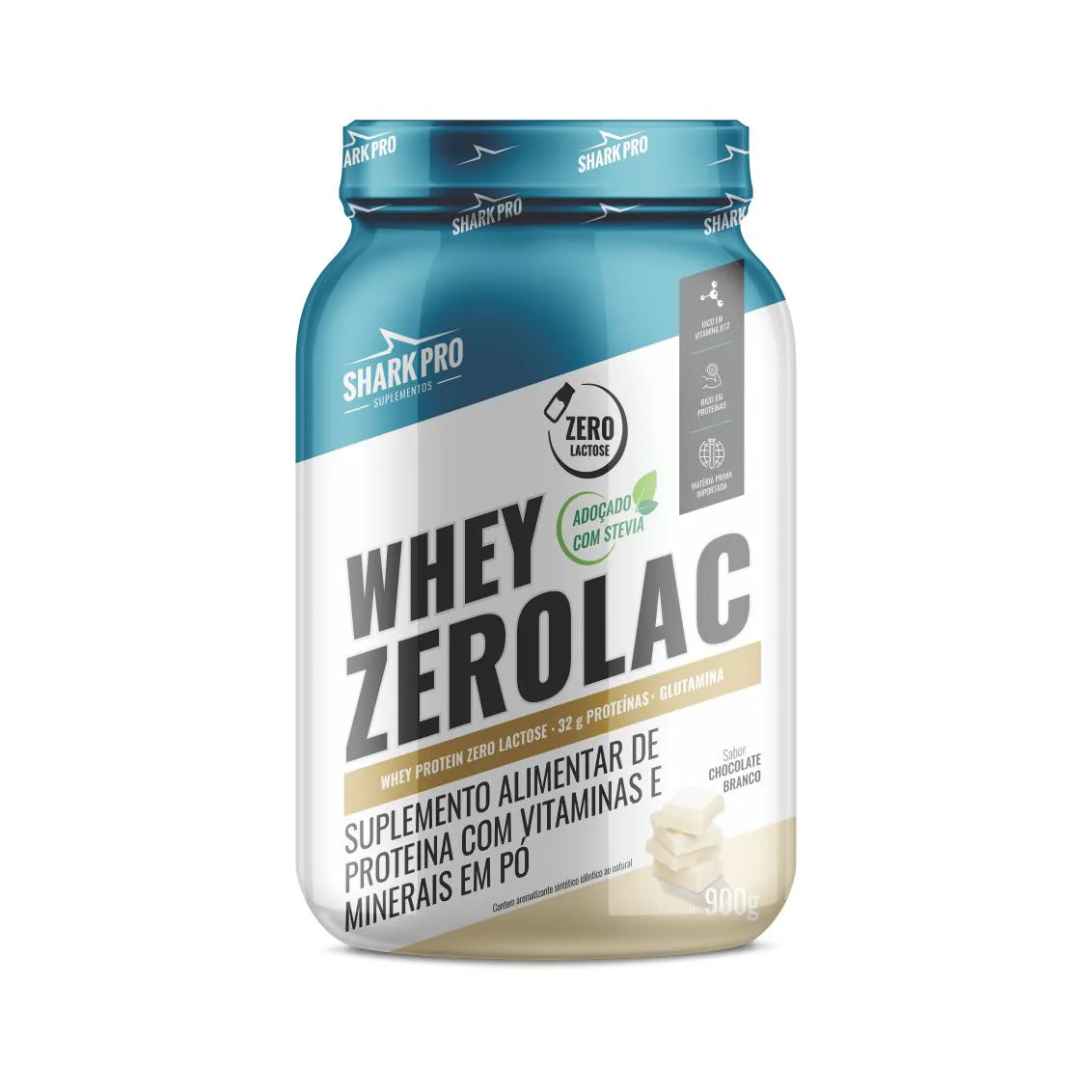100% WHEY ZEROLAC CHOCOLATE BRANCO 900G