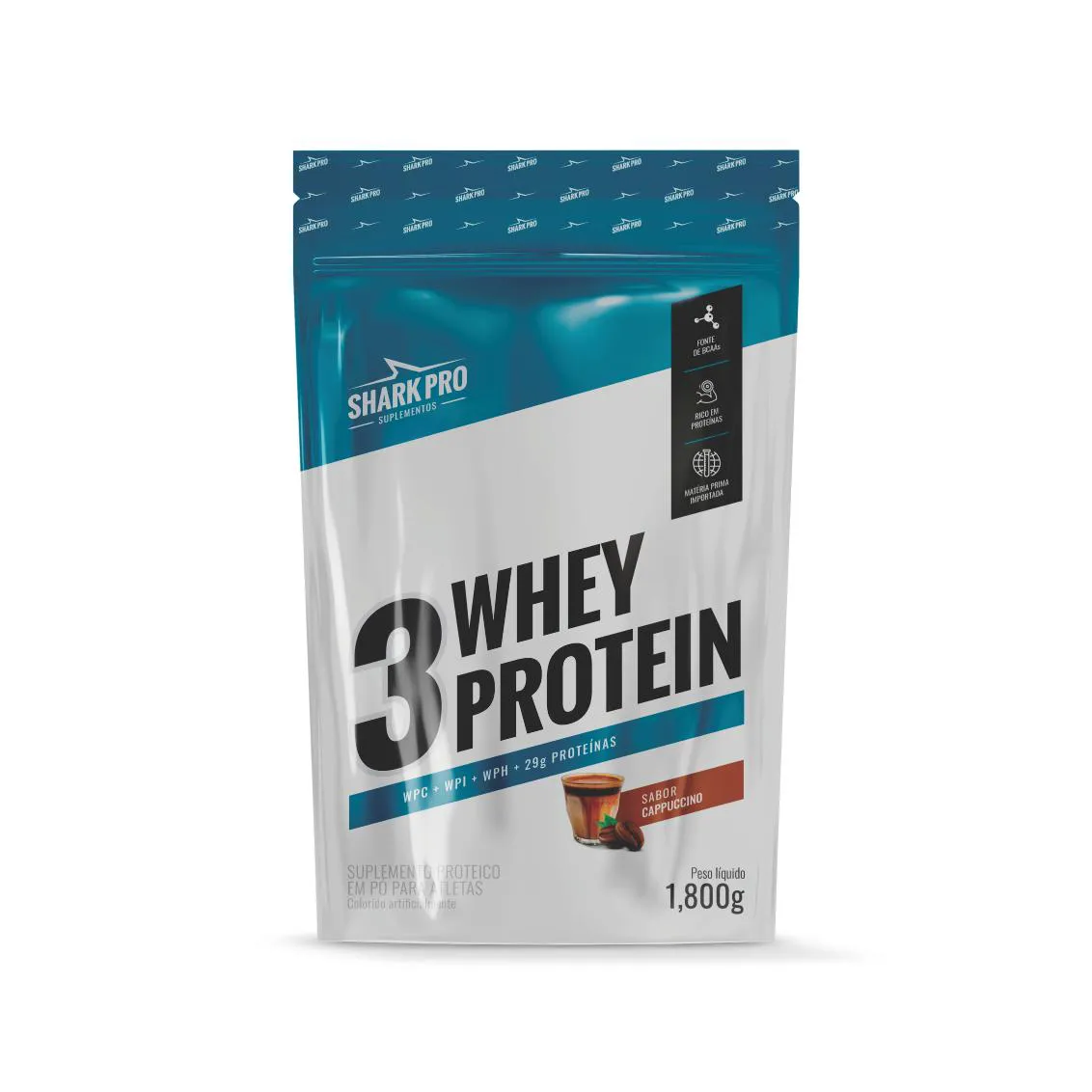 3W WHEY PROTEIN - POUCH 1,8 KG SABOR CAPUCCINO