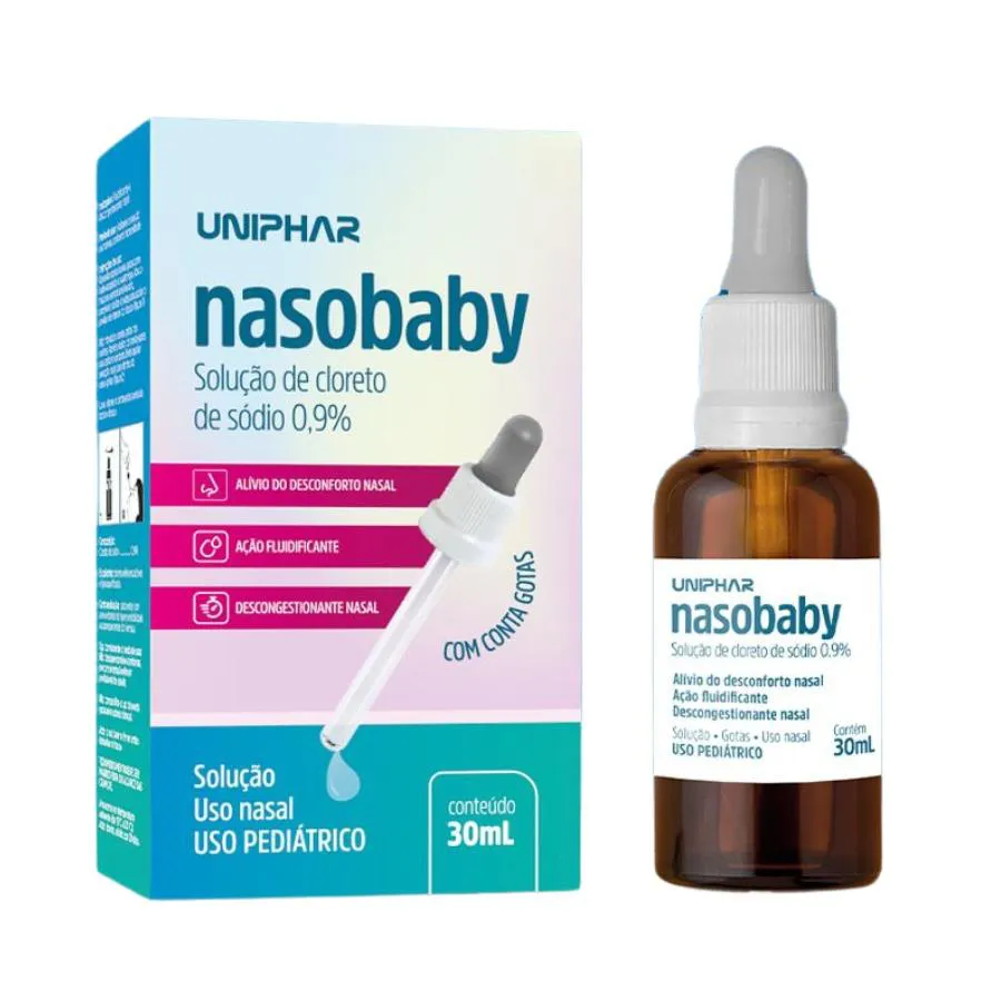 DESCONGESTIONANTE NASAL C/ CONTRA GOTAS E CLORETO DE SóDIO 0,9% NASOBABY - UNIPHAR