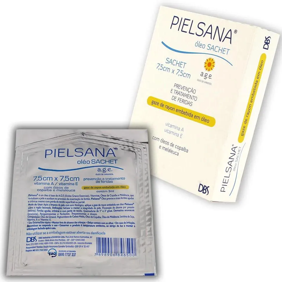 PIELSANA GAZE RAYON ÓLEO AGE - SACHê 7.5CMX7.5CM CAIXA