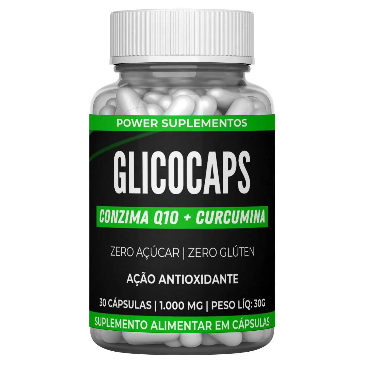 1 SUPLEMENTO GLICO CAPS COM COEZIMA Q10 + CURCUMINA ANTIOXIDANTE ZERO AçUCAR E ZERO GLUTEN Neutro