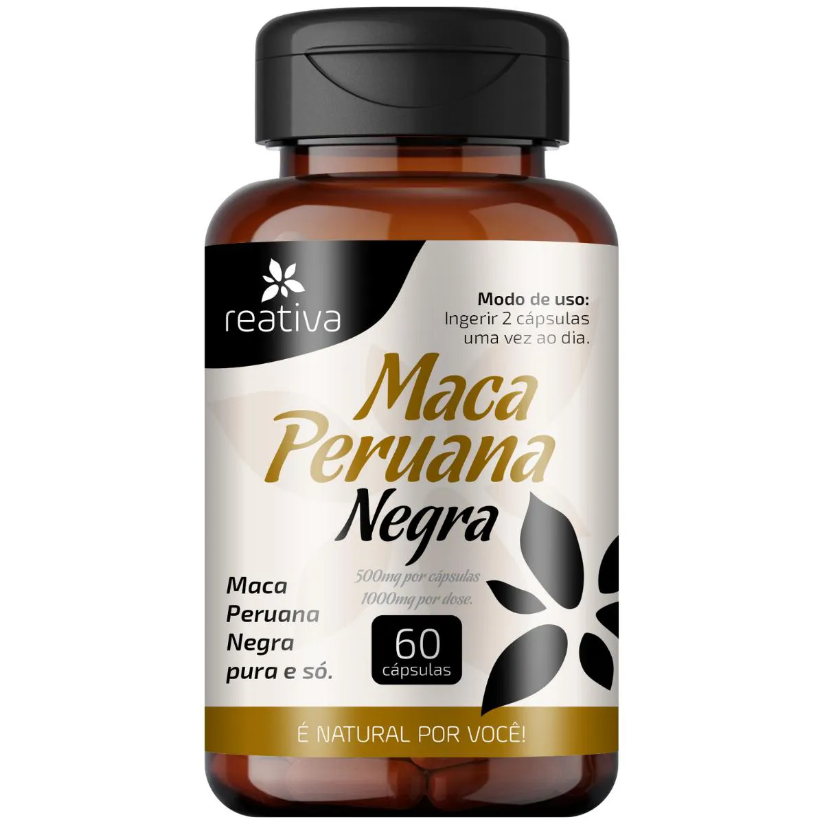 1 SUPLEMENTO MACA PERUANA NEGRA PURA COM 60 CáPSULAS Neutro